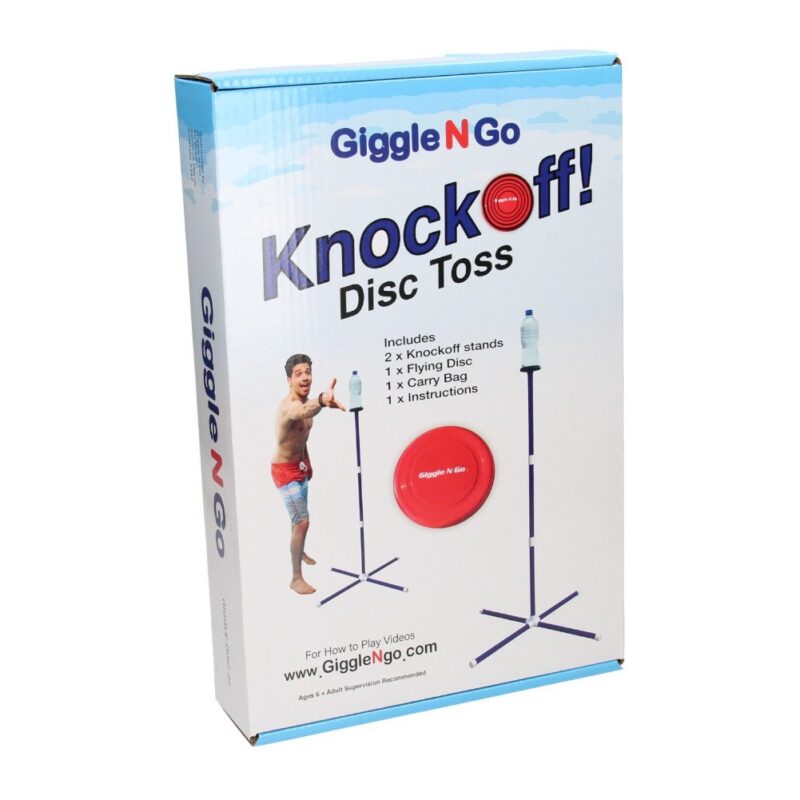 🎯Gra zręcznościowa Giggle N Go Knockoff! Disc Toss – aktywna zabawa na świeżym powietrzu