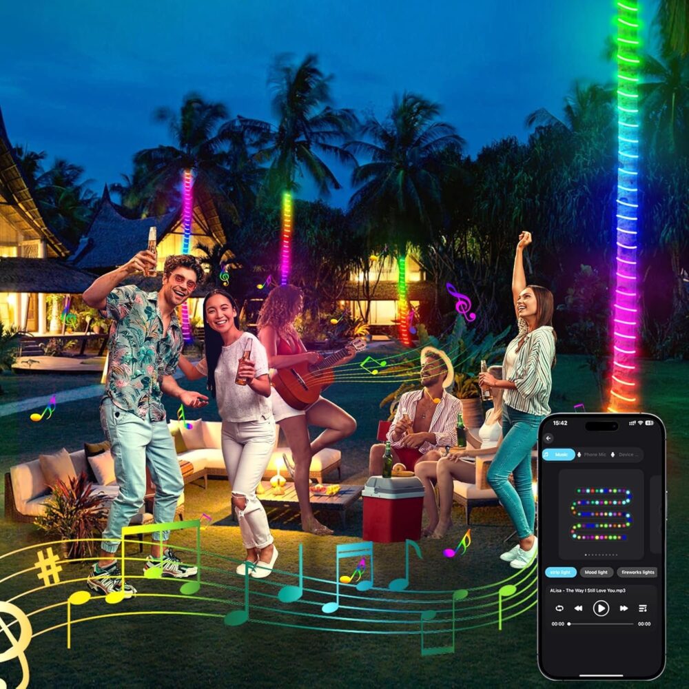 💡 Taśma LED Crystal RGB ZAIYW 10 m – wodoodporna, sterowanie pilotem i APP - obrazek 4