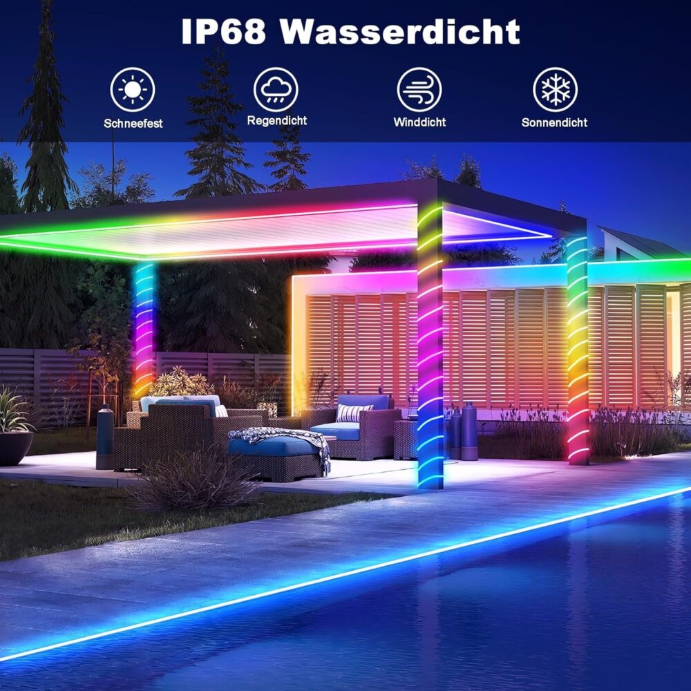 💡 Taśma LED Crystal RGB ZAIYW 10 m – wodoodporna, sterowanie pilotem i APP - obrazek 2