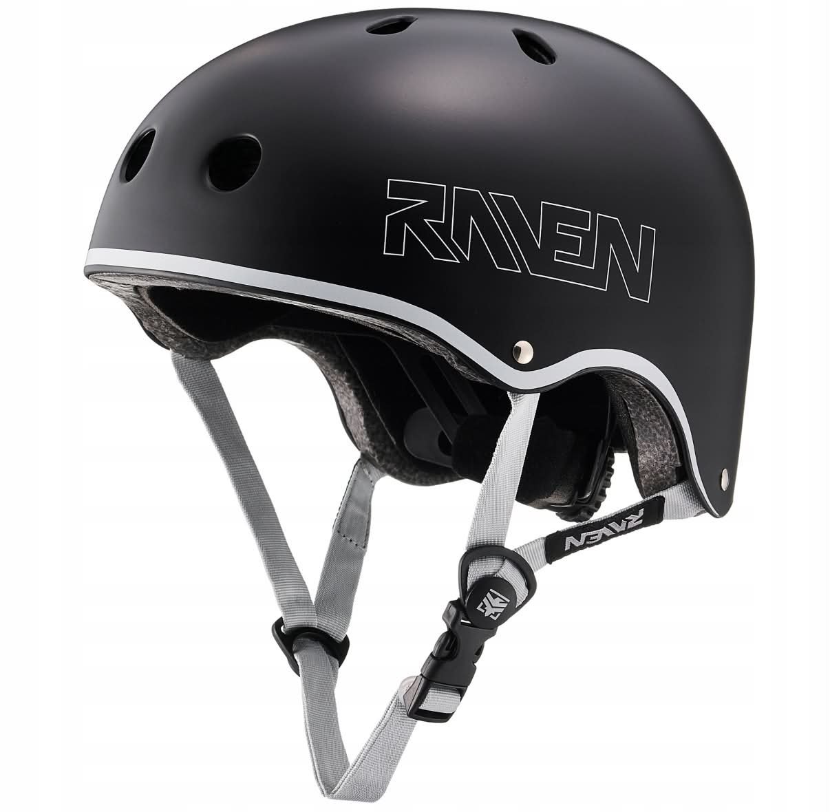Kask ochronny RAVEN ESSTO Black/White do roweru, hulajnogi, rolek i deskorolki - obrazek 2