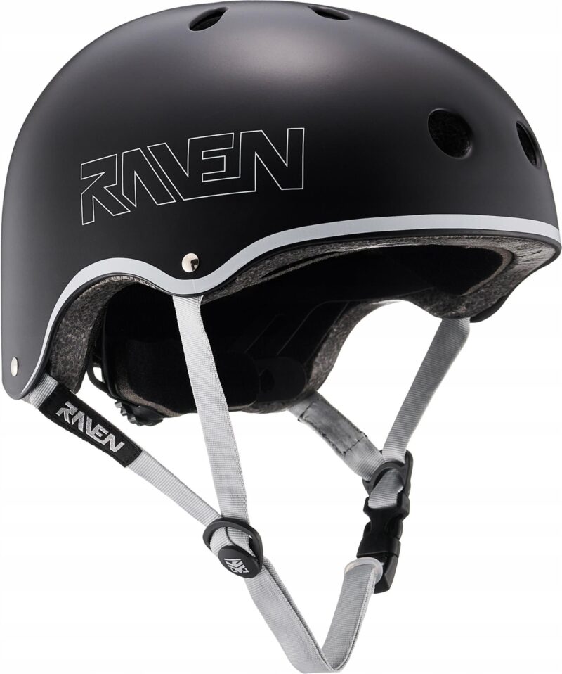 Kask ochronny RAVEN ESSTO Black/White do roweru, hulajnogi, rolek i deskorolki