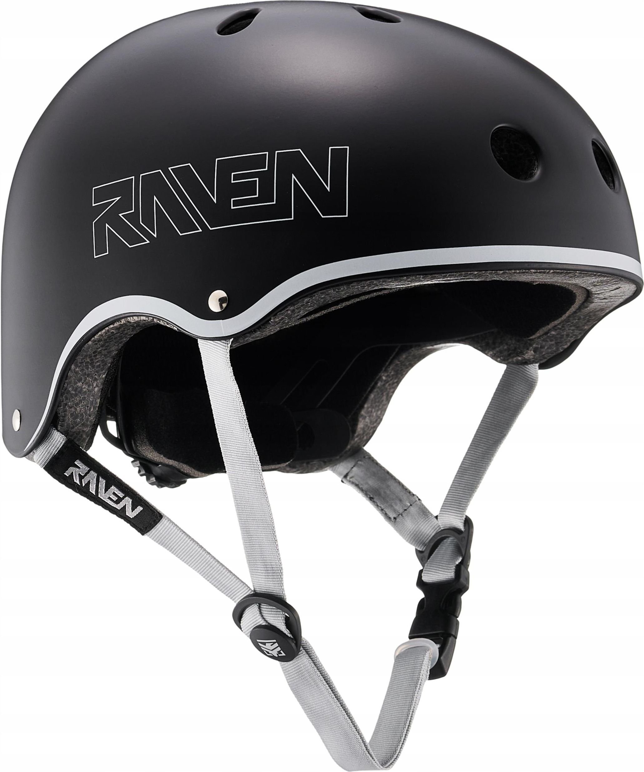 Kask ochronny RAVEN ESSTO Black/White do roweru, hulajnogi, rolek i deskorolki