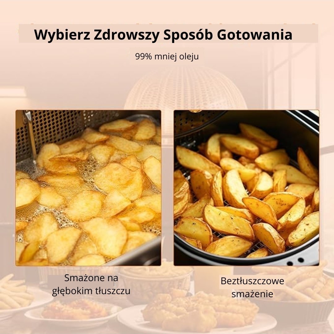 Frytkownica beztłuszczowa ADM Air Fryer 8L 2000W dwukomorowa 2×4L - obrazek 4