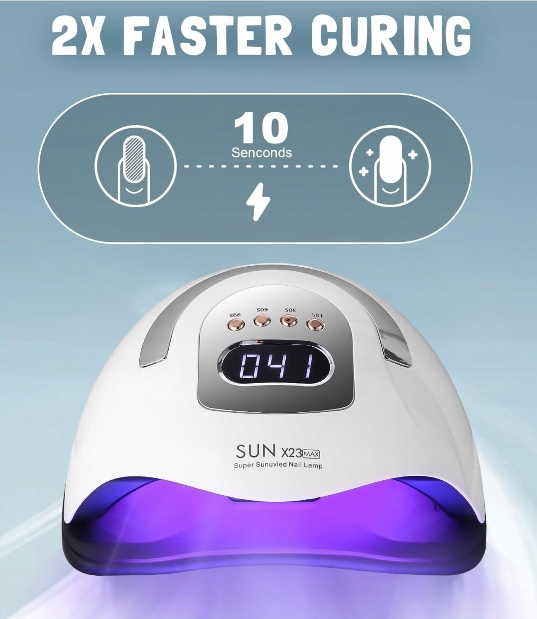 Lampa UV LED SUN X23 MAX 380W 81 diód do paznokci hybryd żeli - obrazek 5