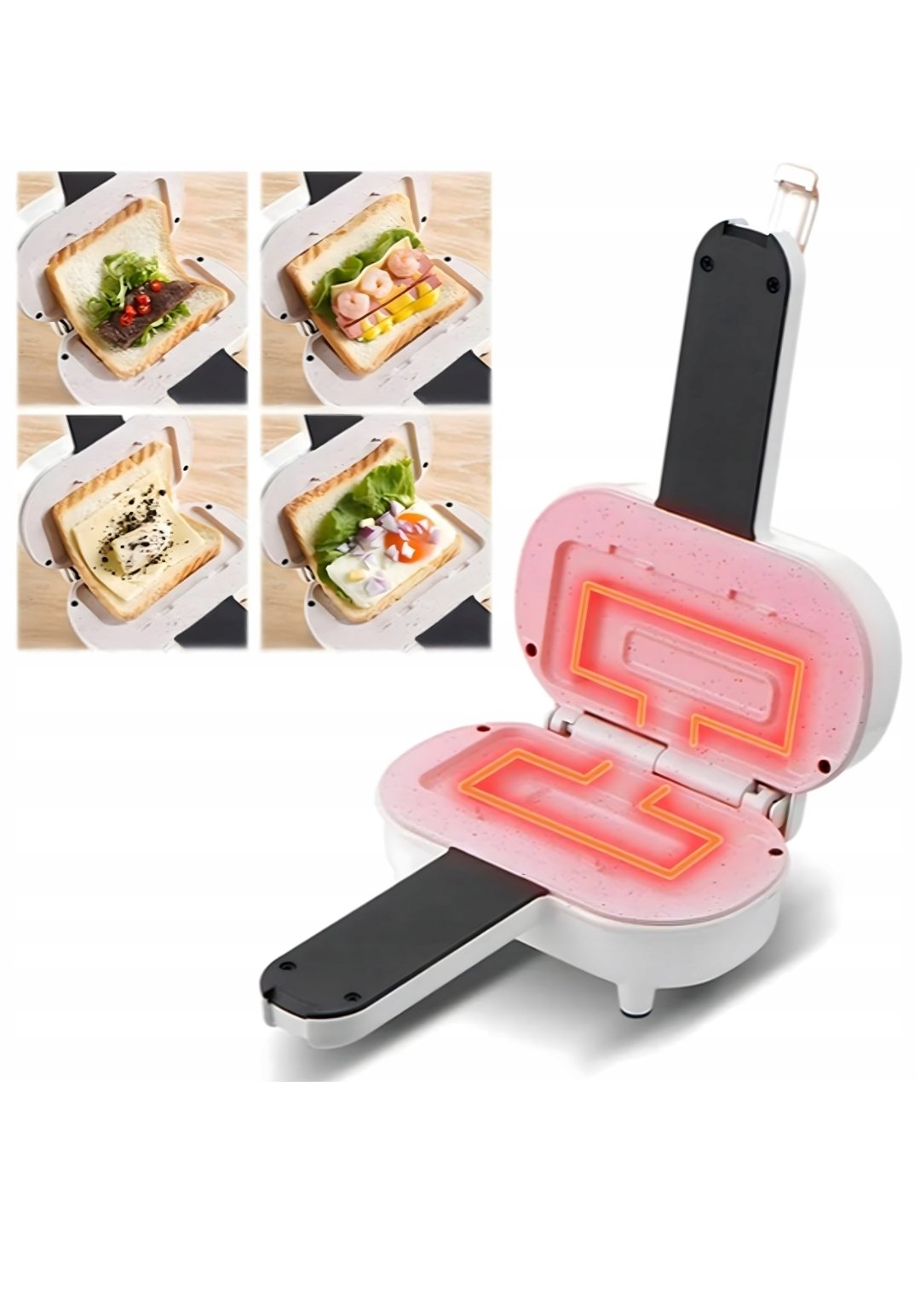 Opiekacz do kanapek RealG 1211 700W toster sandwich biały - obrazek 6