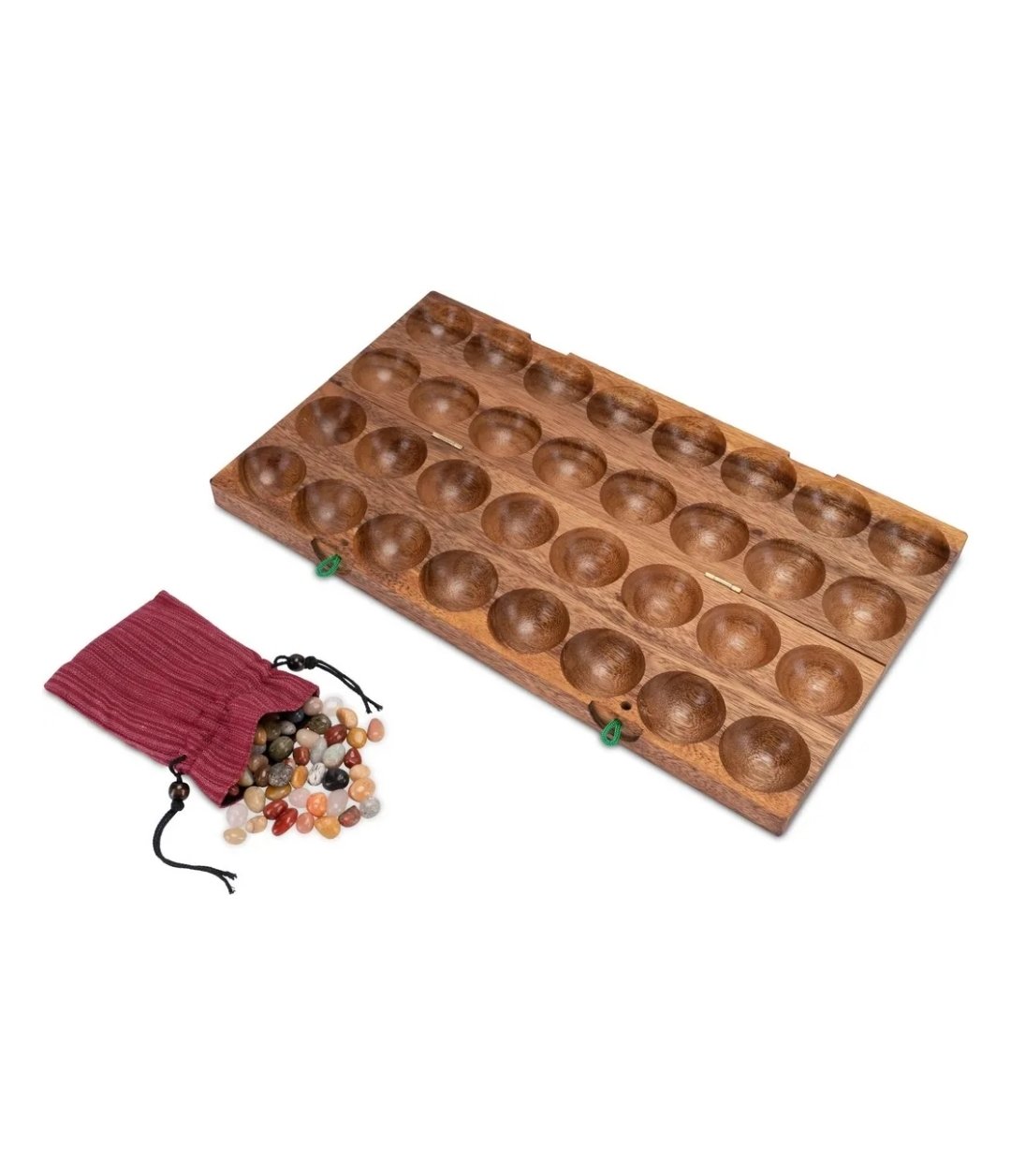 Drewniana gra strategiczna Hus Bao Kalaha Mancala 75 kamieni - obrazek 5