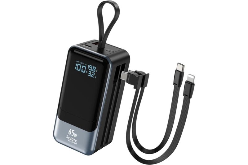 Powerbank Selore SEPB0202 18400 mAh 65W Fast Charge USB-C PD z kablami i wyświetlaczem