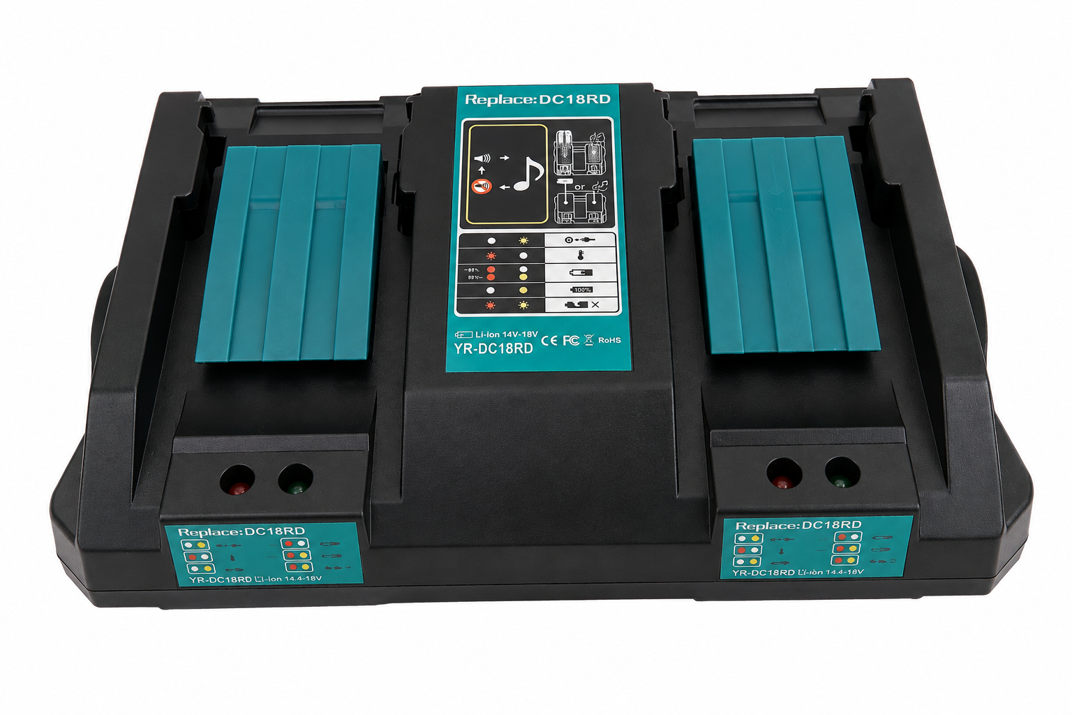 Podwójna ładowarka YR-DC18RD do akumulatorów Makita LXT 14,4–18V – zamiennik DC18RD