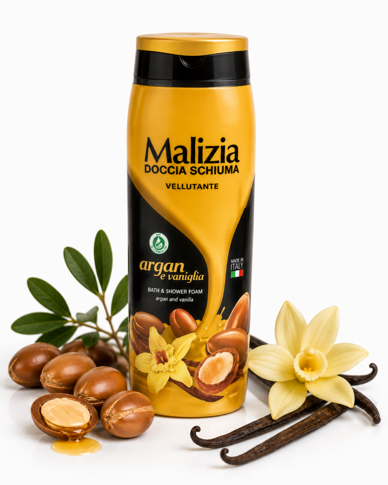 Malizia Doccia Schiuma Argan i Wanilia Żel pod Prysznic 300 ml