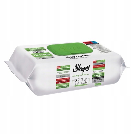 Chusteczki czyszczące XXL Sleepy Easy Clean Zielone Jabłko 100 szt. - obrazek 3